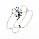 Sterling Silver Lady Bug Toe Ring with Simulated Dark Blue CZ