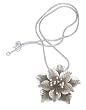 Flower Pendant with Chain Sterling Silver Jewelry 1.5 inches