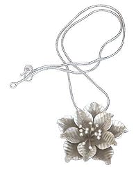 Flower Pendant with Chain Sterling Silver Jewelry 1.5 inches
