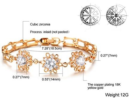 Gifts Swenice Sunflower 3A Zircon Europe Hot Style Plated 18K Gold Bracelet