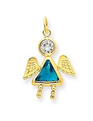 14k December Girl Angel Birthstone Charm
