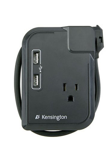 Kensington K38032US Portable Power Outlet with 3 Wall Outlets and 2 USB Power Ports