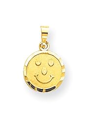 10k Satin Smiley Face Charm