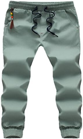 Miaokalin Men's Casual Pencial Trousers Plus Fertilizer Plus Size Harem Pants L Green
