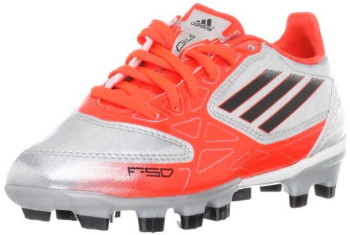 Adidas - F10 TRX HG J - Taille 38/39 - V21324 - Chaussure de Football Enfant - Argenté / Rouge