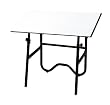 Drafting Table w Black Tubular Steel Base - Onyx (30 in. L x 42 in. W)