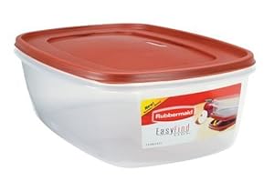 Rubbermaid Easy Find Lid Rectangle Food Storage Container, 40-Cup, Red