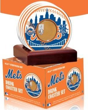 New York Mets unsigned Coasters With Game Used Dirt (Set of 4)- MLB Hologram