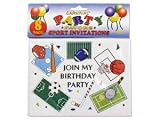 Sports-themed Birthday Party Invitations, Pack Of 8