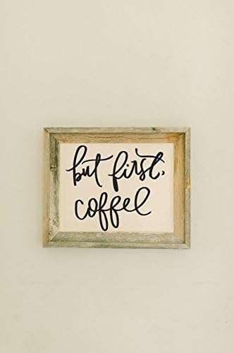 But First, Coffee 14x17 Barnwood Framed Print