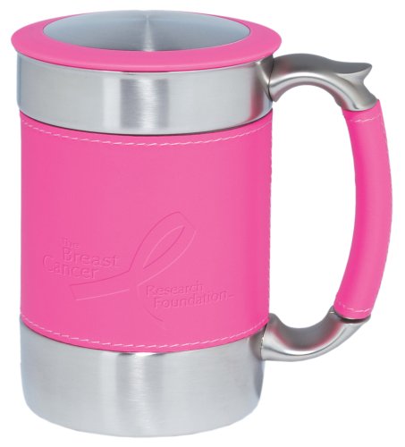 Trudeau 16-Ounce Desk Mug, Breast Cancer Awareness, Pink