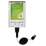 Retractable USB Cable for the Toshiba e755 with Power Hot Sync and Charge capabilities - Gomadic Brand w/ TipExchange Technology