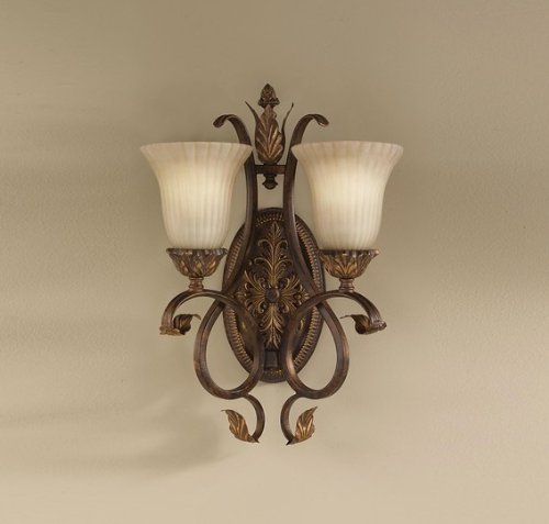 Murray Feiss WB1281ATS, Sonoma Valley Glass Wall Sconce Lighting, 2 Light, 200 Total Watts, Tortoise