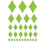Set of 30 - Lime Green Diamonds Vinyl Wall Graphic Decals Stickers