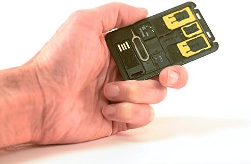 SIM and MicroSD Card Holder - Holds 4 SIM Cards (1 Micro 1 Nano), 2 MicroSD Cards. Comes with MicroSD to USB Adapter