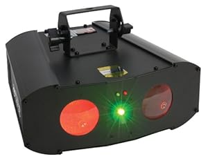 American DJ Supply Galaxian Gem Green and Red Laser with Built-In Popular Dual Gem Effect Light
