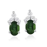 Emerald & Diamond May Birthstone Earrings