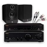 Onkyo DX-7355 CD player (Black) + A-9155 stereo amplifier (Black) + Q Acoustics 2010 speakers (Graphite) + Creative Audio £50 cable bundle (see below for details). 2 Year Guarantee.