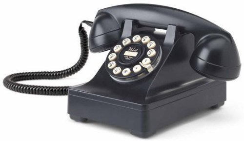 Crosley CR60-BK Kettle Desk Phone with Push Button Technology (Black)