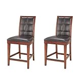 Hudson Dining Biscuit Back Counter Stool in Mocha [Set of 2]