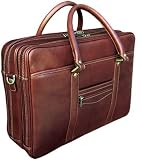 Review Tandi  / Tandi Bridle Double Zip Compartment Briefcase Leather Business Cases
