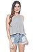Womens Halter Flare Tank Top Jersey Loose Blouse Shirt