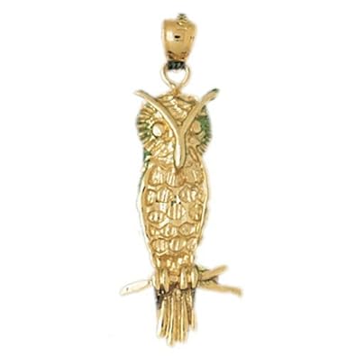 Cheap Girls Jewelry Dazzlers Solid 14k Gold Owl Charm Pendant Available in three colors from jewelsberry (weights: 2.8 grams only) For Sale