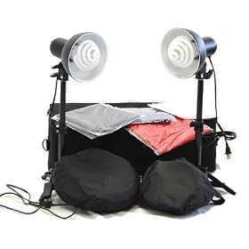 CowboyStudio Table Top Photography Studio Lighting Tent Kit - 2 Tents, 2 Light Kits, 1 Case