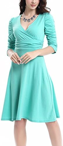 Miss Hollywood Wrap V-neck Ruffled Half Sleeves Casual Cocktail Party Dress