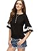 Floerns Women's Ruffle Bell Sleeve Casual Blouse Tops