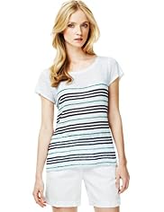 Autograph Pure Linen Striped T-Shirt