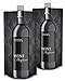 Portable Foldable Wine Bottle (2 Pack) - Holds a Full Bottle of Wine (750 ml) - Flex, Fold & Roll Plastic Wine Bag Flask for Red and White Wine - Wine Accessories and Gifts
