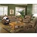 Manhattan Dual Reclining Leather Sofa with Selec-Table and Lumbar Massage