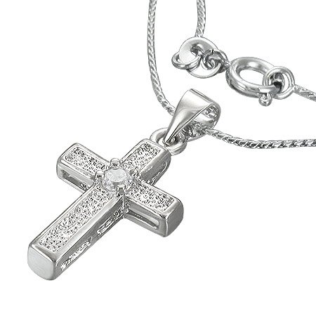 Affordable CZ Fashion Cross Includes Necklace