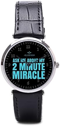 Negogo Ask Me About My Minute Miracle - Jeunesse Inch Leather Watch Brown Leather Band Watches Jeunesse Instantly Ageless Wrinkles Direct Sales Cream Mens Leather Watches