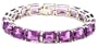 Sterling Silver Amethyst Rectangular-Cut Bracelet, 7.25"