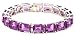 Sterling Silver Amethyst Rectangular-Cut Bracelet, 7.25