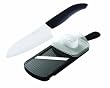 Kyocera Revolution Series 5-1/2-Inch Santoku Knife and Adjustable Slicer Set, Black