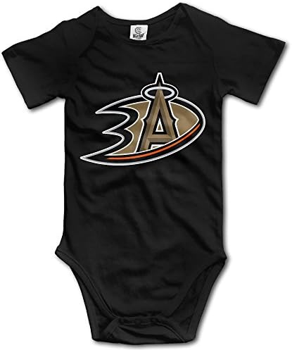 NORAL Newborn Babys Boy's &amp; Girl's Novelty Anaheim Sports Baseball Logo Mixed Baby Climbing Clothes Black Size 6 M