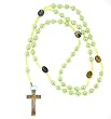 Faux Pearl Green Rosary with Photographs