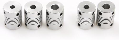 8×8mm/5×6.35mm/6×6.35mm Flexible Shaft Coupling CNC Stepper Motor Coupler Top Tight D19L25 (5×6.35)