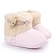 Elevin(TM)Baby Girl Boy Soft Sole Crib Shoes Anti-slip Prewalker Shoes Snow Boots (0~6M, Pink)
