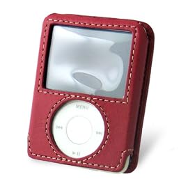 PDAIR レザーケース for iPod nano(3rd Gen) ネックストラップ付 スリーブタイプ(レッド) PALCIPDN3NS/RD