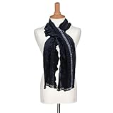 IMAGE OF Fashion Neck Wrap Wear Black Handmade Scarf In Wool Fabric (Free Shipping) Scrf0106rr