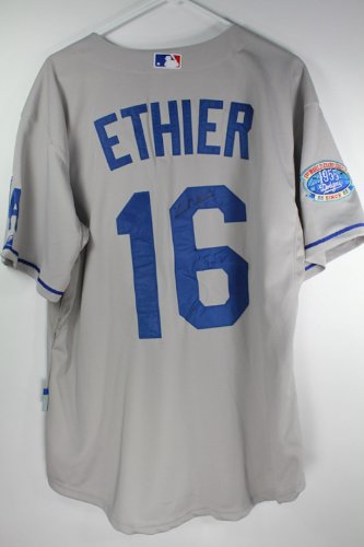 Andre Ethier Autographed Los Angeles Dodgers Commemorative On Field Jersey