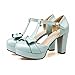 Latasa Women's Cute Bow T-strap High Heel Platform Round Toe Pumps, Sandal