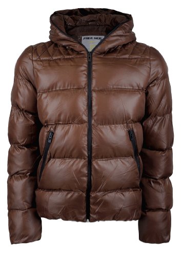 NYC Specials Bubble Daunen Winter Jacke, braun-schwarz, Gr��e: M