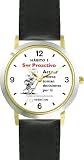 Habit 1 - To Be or Not to Be (Spanish Text) - DELUXE TWO-TONE WATCH from THE 7 HABITS - WATCH COLLECTION BY WATCHBUDDY&reg; - Arabic Numbers - Black Leather Strap-Size-Large ( Men's Size or Jumbo Women's Size )