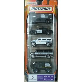 Mattel Matchbox Police SWAT Law Enforcement Fleet 5 Pack 1:64 Scale Die Cast Cars by Matchbox