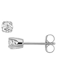 Round Cut Diamond Stud Promo Quality in 14k White Gold (0.65 ctw, J-K color, I2 clarity)